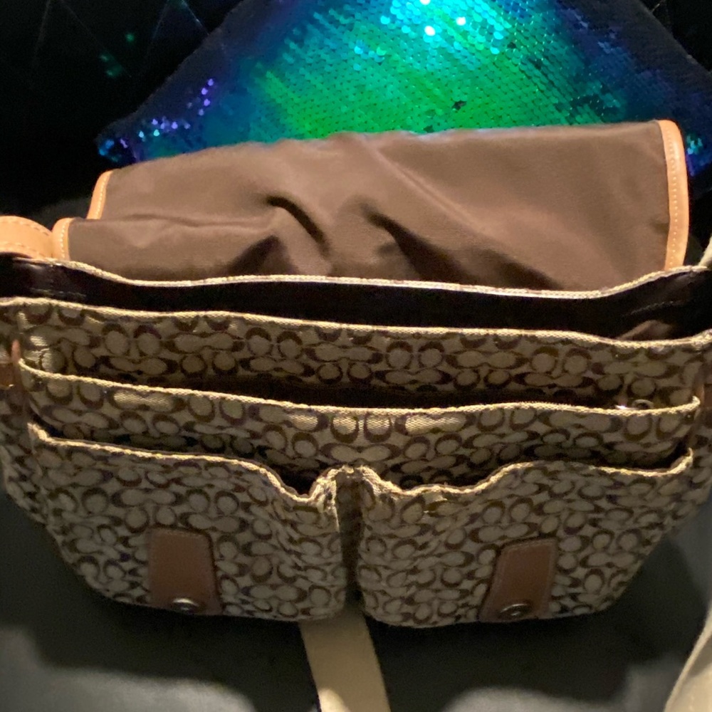 Brown coach messenger bag